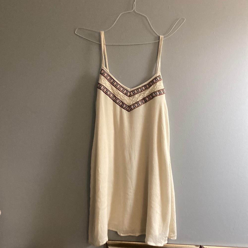 L.A. Hearts off white dress with dark blue trim